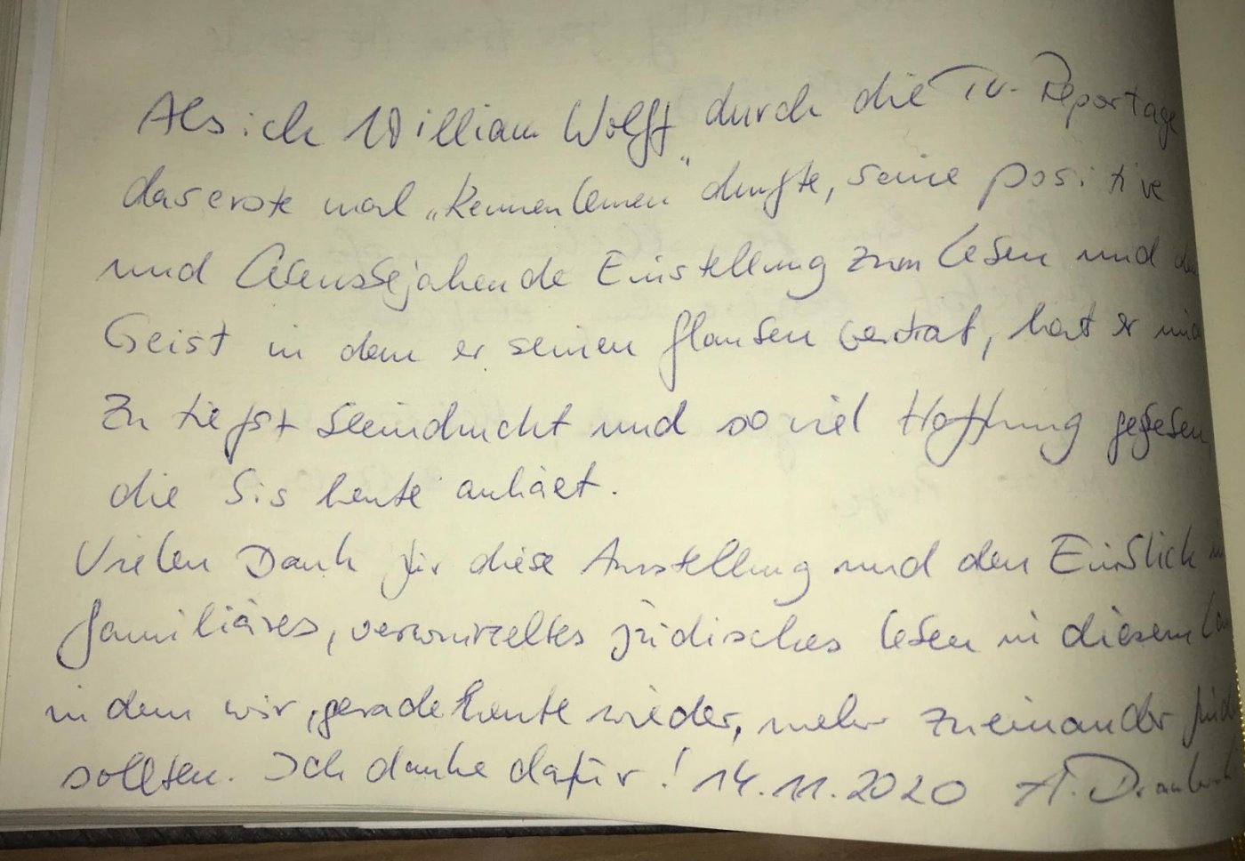 Gästebucheintrag abraham war optimist Erfurt